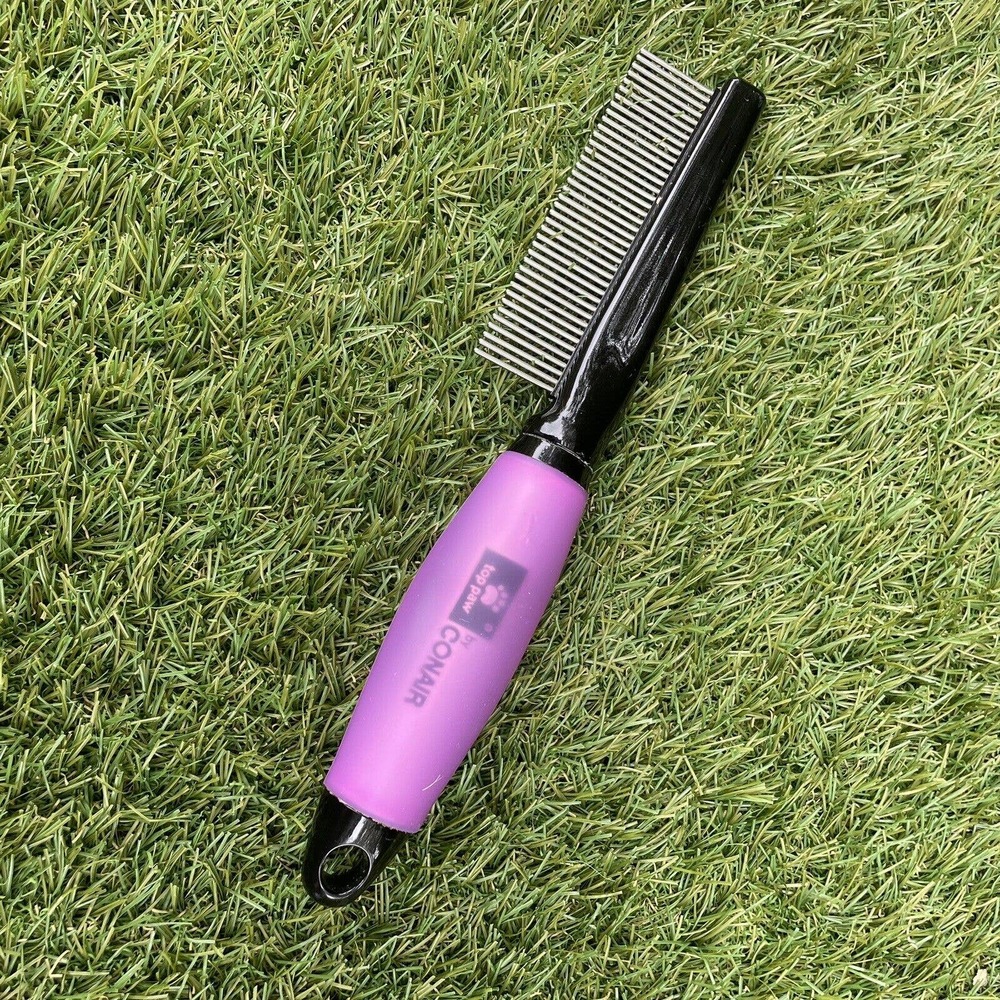 Top Paw Conair FLEA COMB Dog Grooming w/SOFT Gel Grip Handle & Stainless Steel
